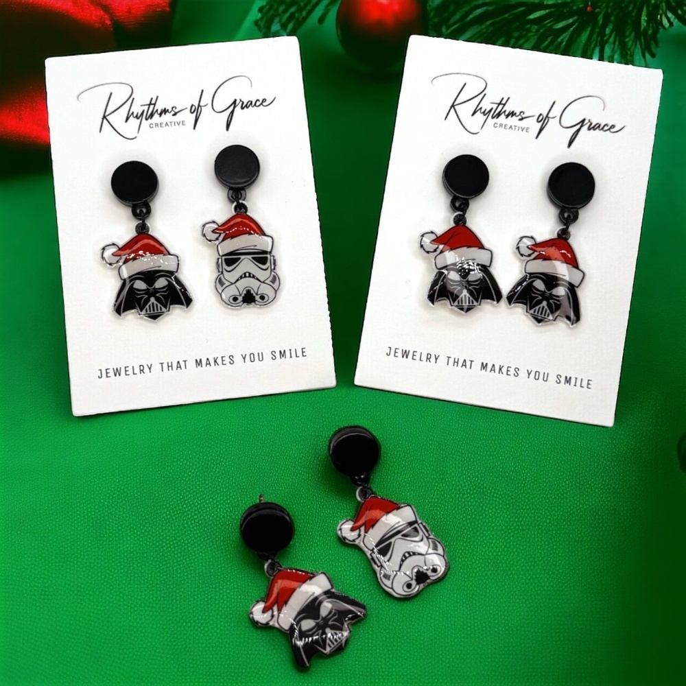 Unleash Your Holiday Force with Star Wars Christmas Earrings! NWT Jewelry